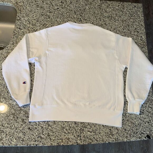 Vintage Champion Reverse Weave Sweatshirt Mens M 80s-90s Distressed Spellout - Picture 5 of 7